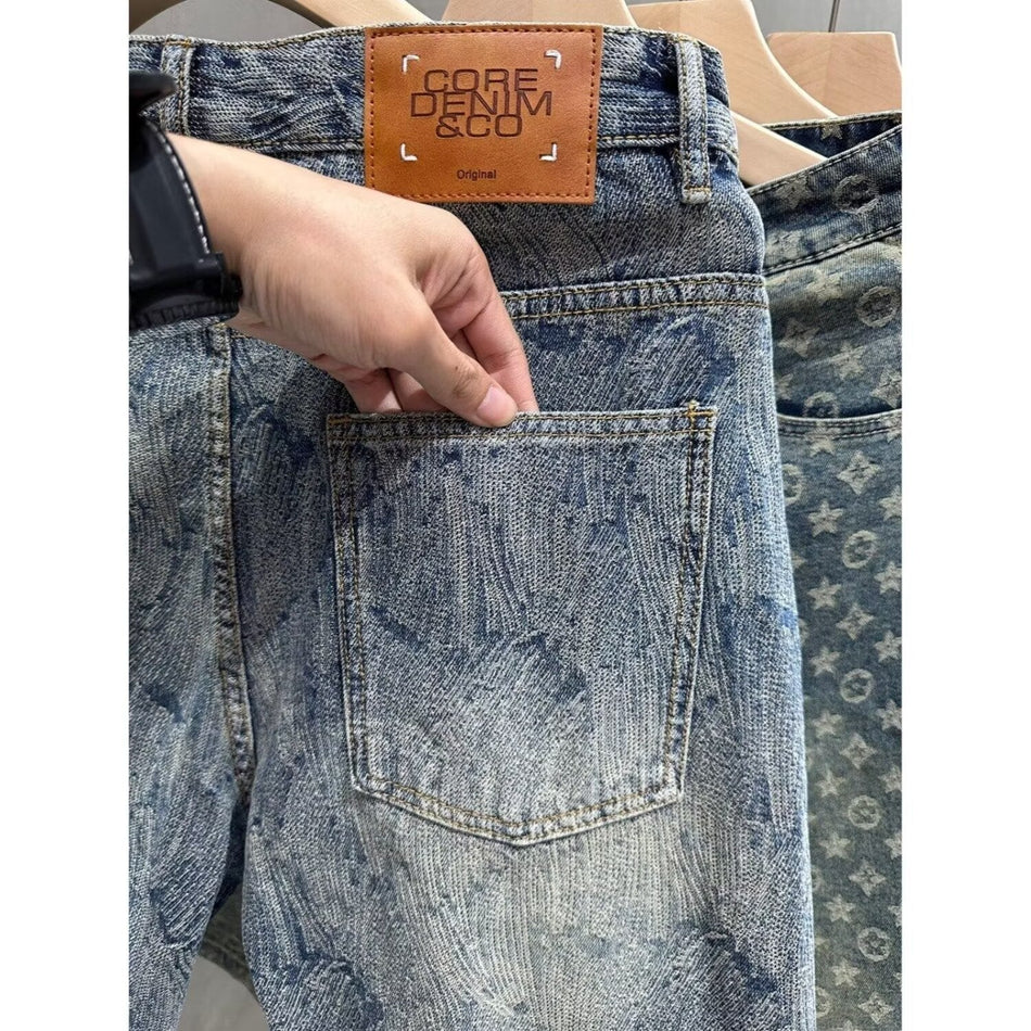 Men's Jacquard Casual Shorts - Relaxed Fit Summer Streetwear Style