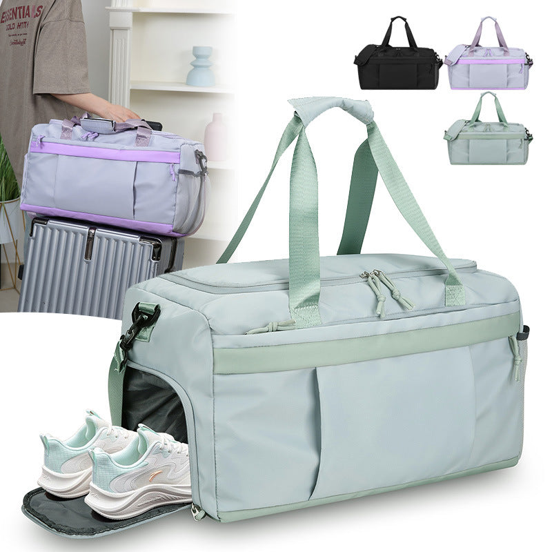 Large-Capacity Travel & Fitness Bag with Shoe Compartment