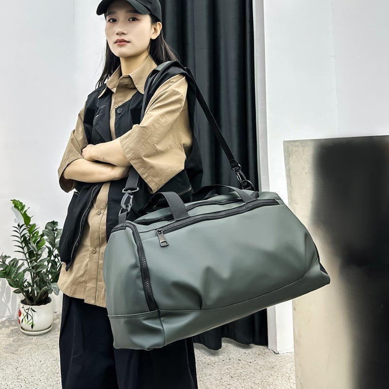 High-End Large-Capacity Waterproof Leather Travel & Fitness Bag