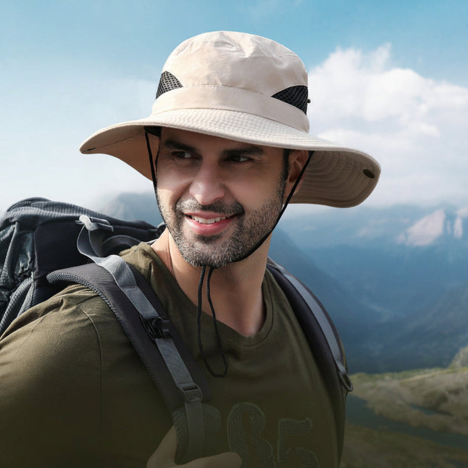 Men's Wide Brim Sun Hat UV Protection Breathable Bucket Hat