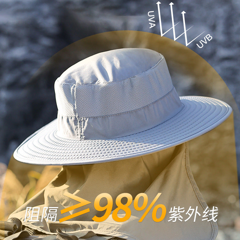Men's Wide Brim Fishing Hat UV Protection Breathable Sun Hat