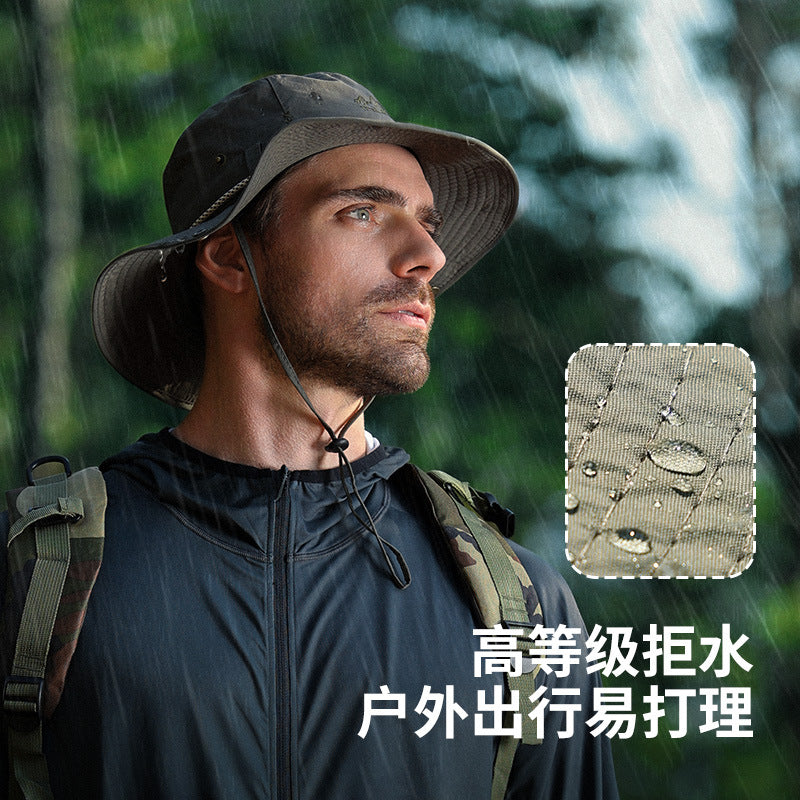 Men's Wide Brim Fishing Hat Water-Repellent Breathable Sun Hat