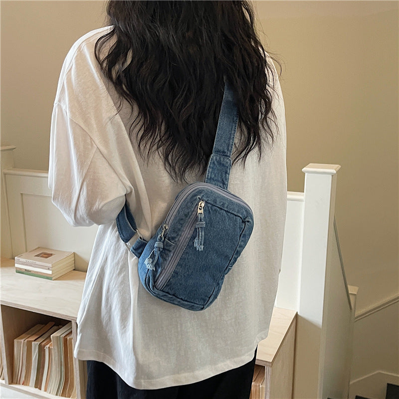 Women's Lightweight Denim Crossbody Shoulder Bag