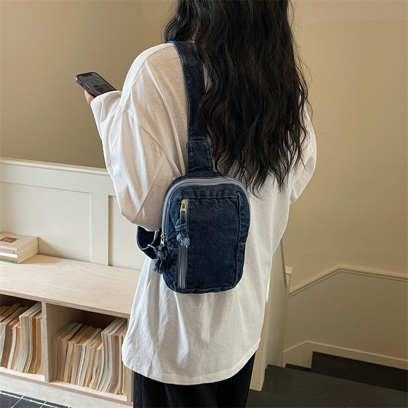 Women's Lightweight Denim Crossbody Shoulder Bag