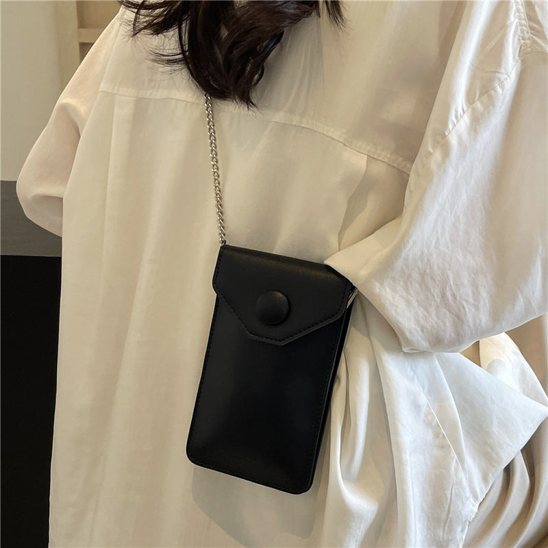 Premium Silver Touch-Screen Mini Crossbody Phone Bag
