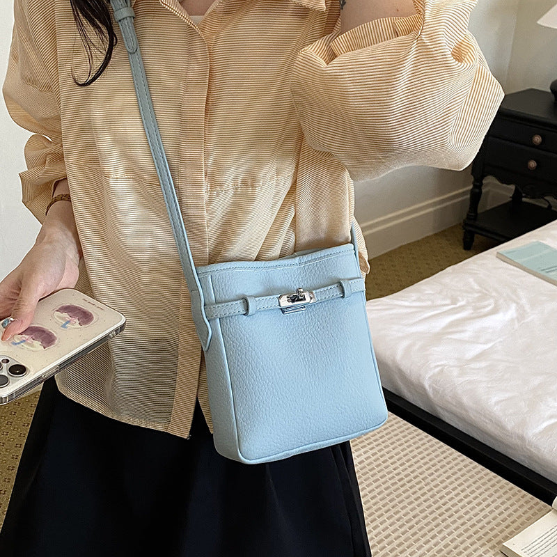 Premium Leather All-Match Commuter Bucket Bag for Women