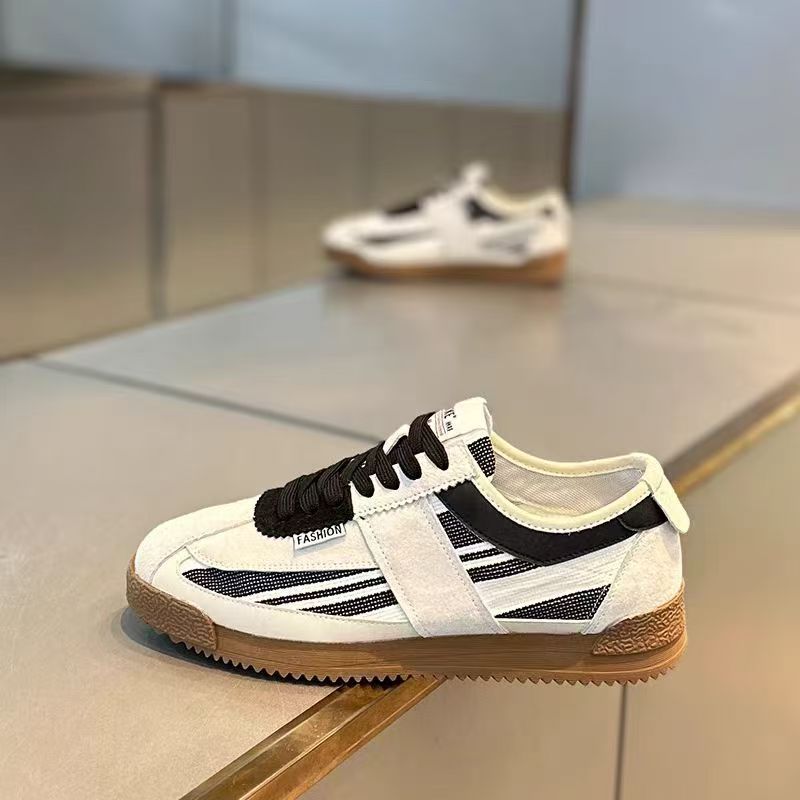 Men's Breathable Color Block Casual Sneakers Lace-Up Shoes