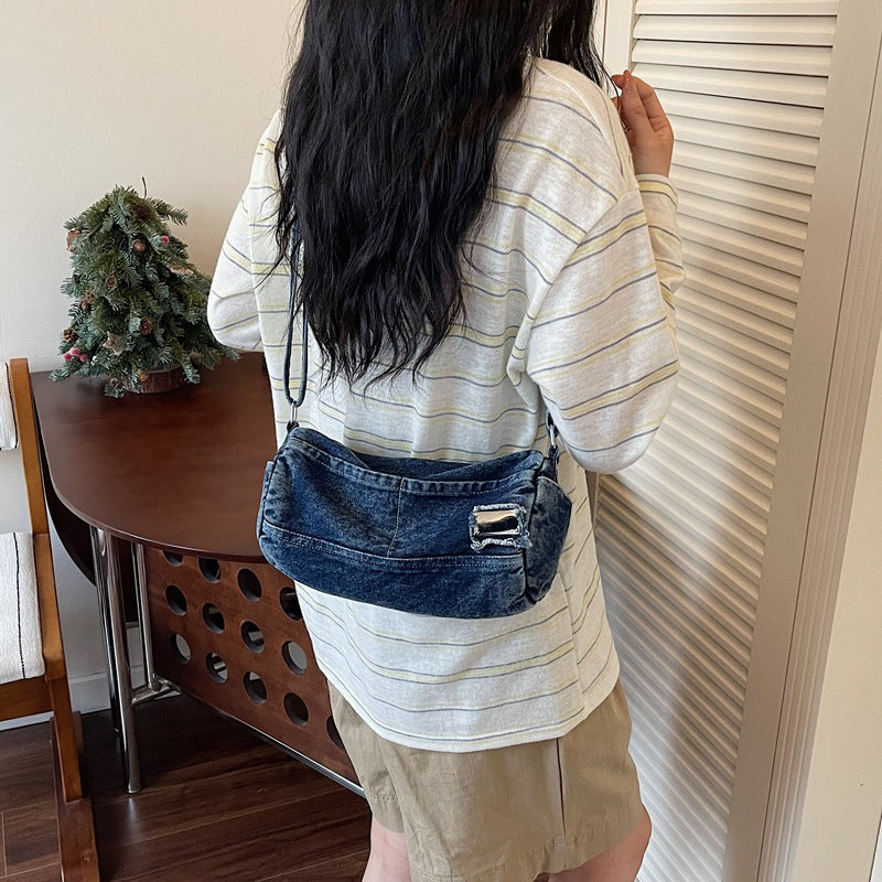 Women's Summer Denim Commuter Underarm Shoulder Bag