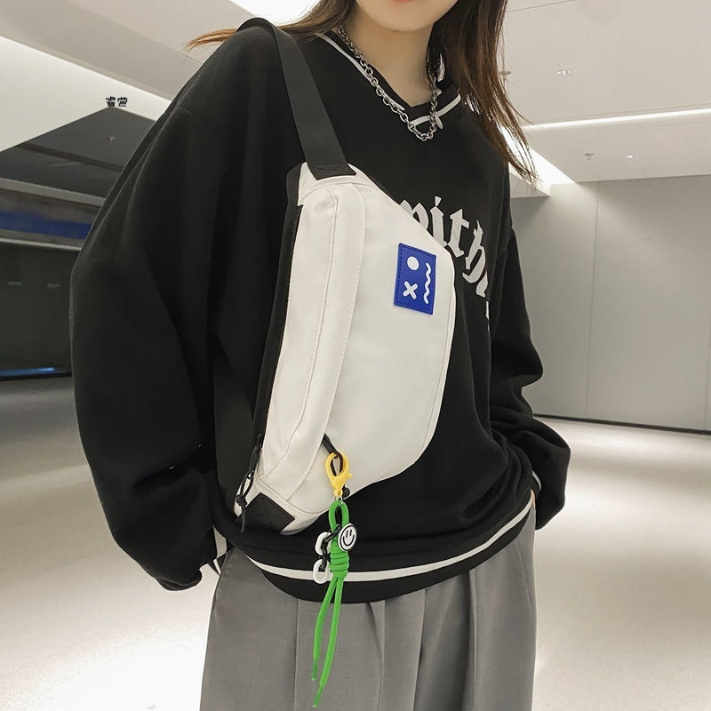 Casual Nylon Chest Bag Contrast Color Crossbody Sling Bag