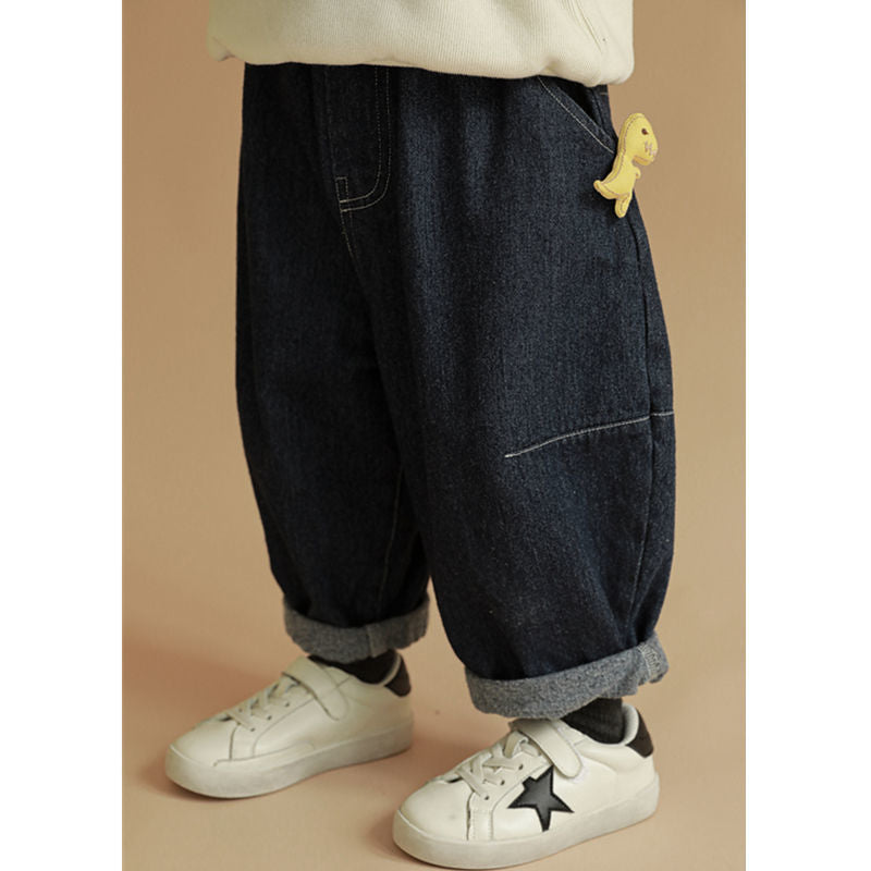 Kids Loose Fit Denim Jeans Casual Korean Style Pants