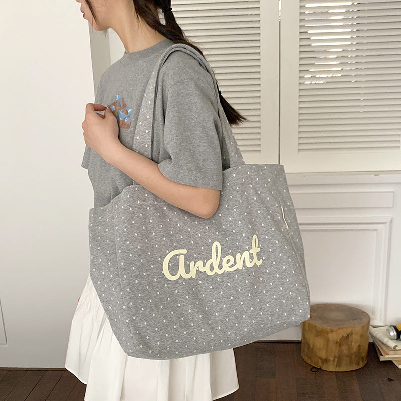 Women's Korean-Style Star Letter Large-Capacity Nylon Tote