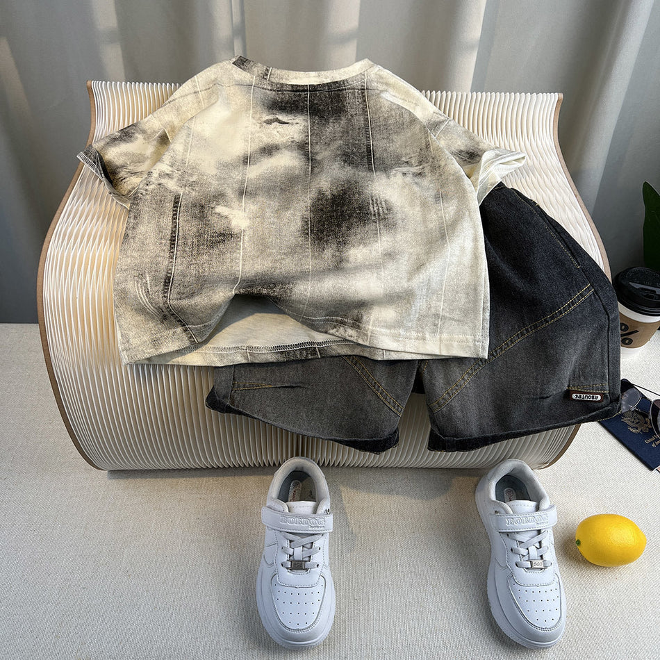 Kids Casual Summer T-Shirt Set Two-Piece Shorts Outfit