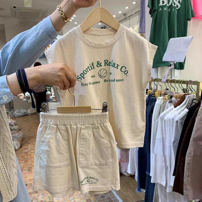 Kids Summer Sports T-Shirt Set Casual Two-Piece Outfit