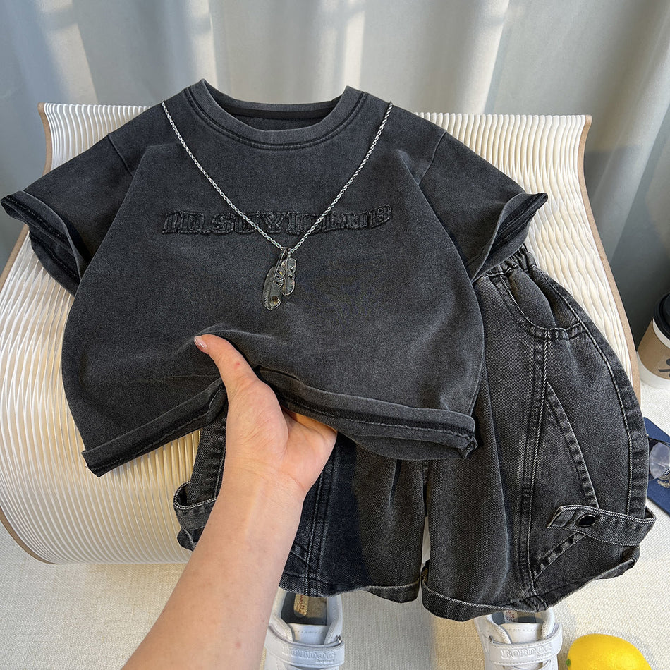 Kids Summer T-Shirt and Shorts Set Casual Korean Style Outfit
