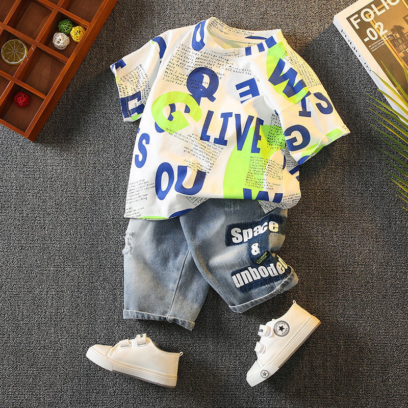 Kids Summer Casual T-Shirt Set Two-Piece Shorts Outfit