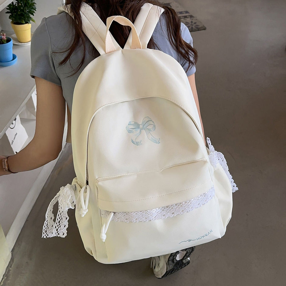 Women's Korean-Style Cute Solid-Color Lightweight Backpack