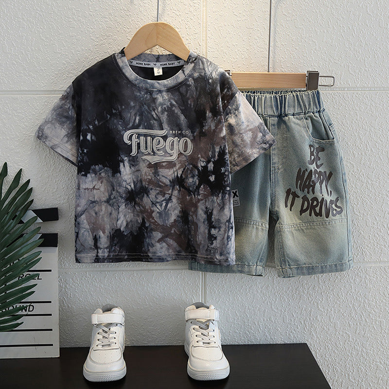 Boys Cotton Summer Two-Piece Shorts Set Casual Outfit