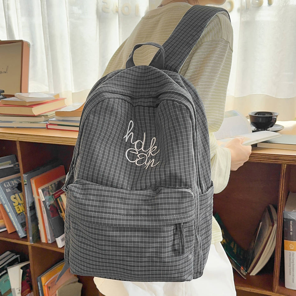 Women's Lightweight Plaid Ins-Style College Commuter Laptop