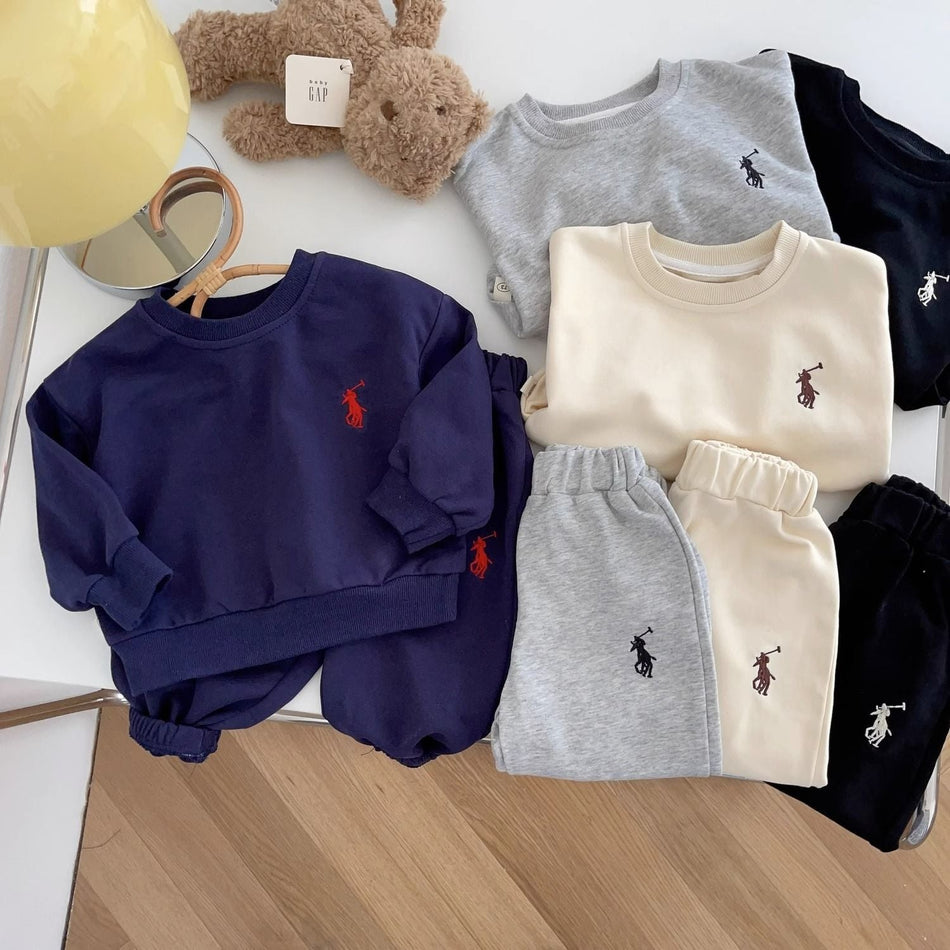 Boys Cotton Crew Neck Sports Two-Piece Set Spring Outfit