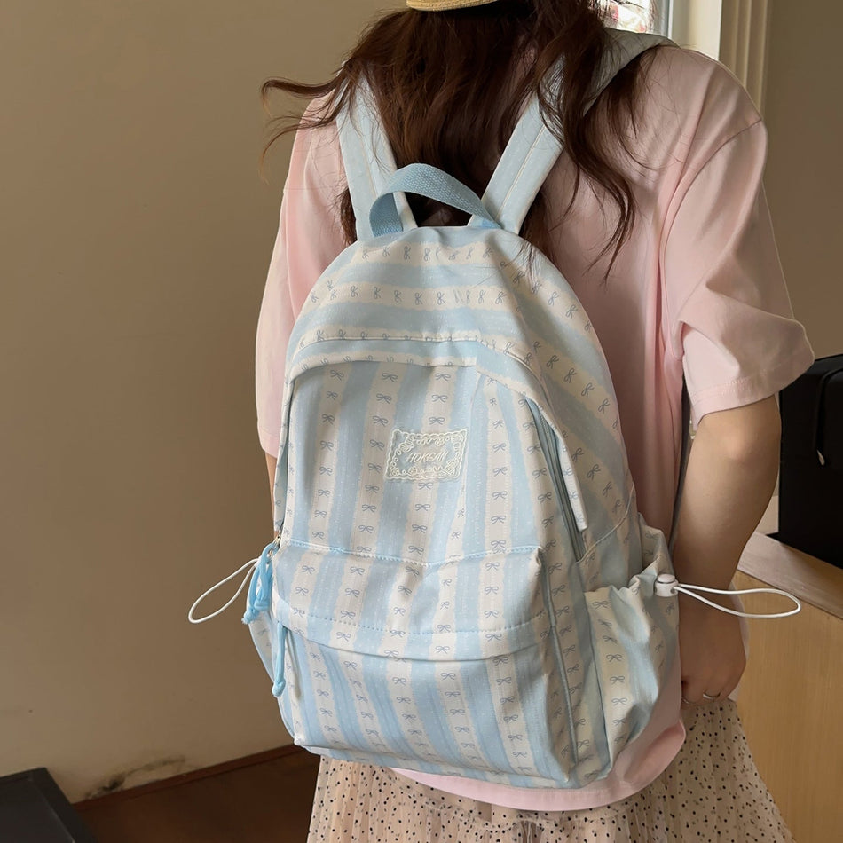 Girls' Japanese-Style Fresh Striped Large-Capacity School