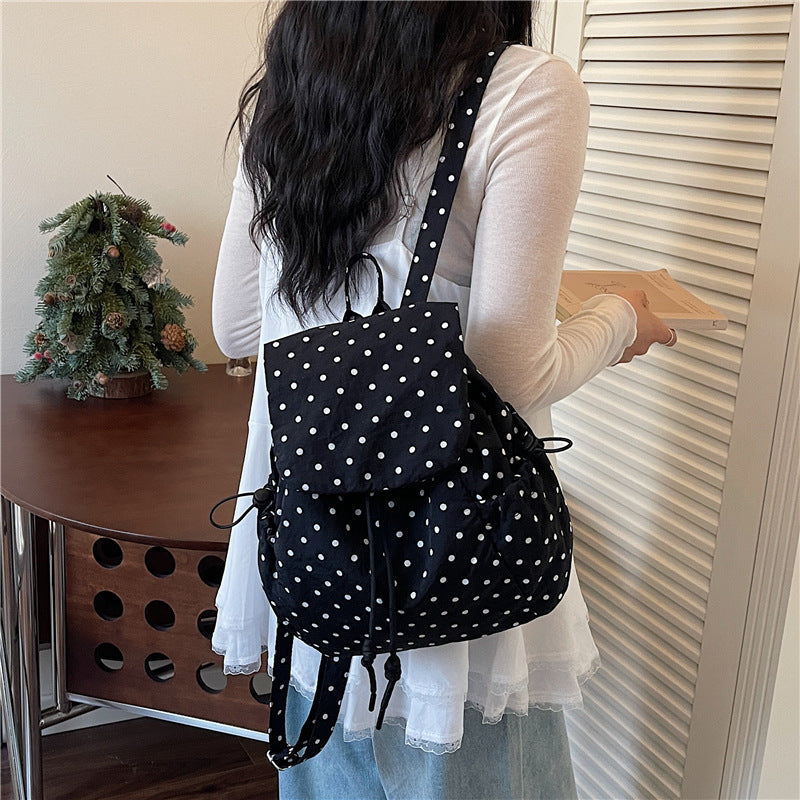 Women's Korean-Style Trendy Polka Dot Niche Small Backpack