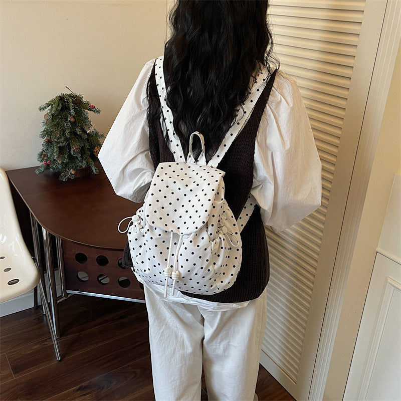 Women's Korean-Style Trendy Polka Dot Niche Small Backpack