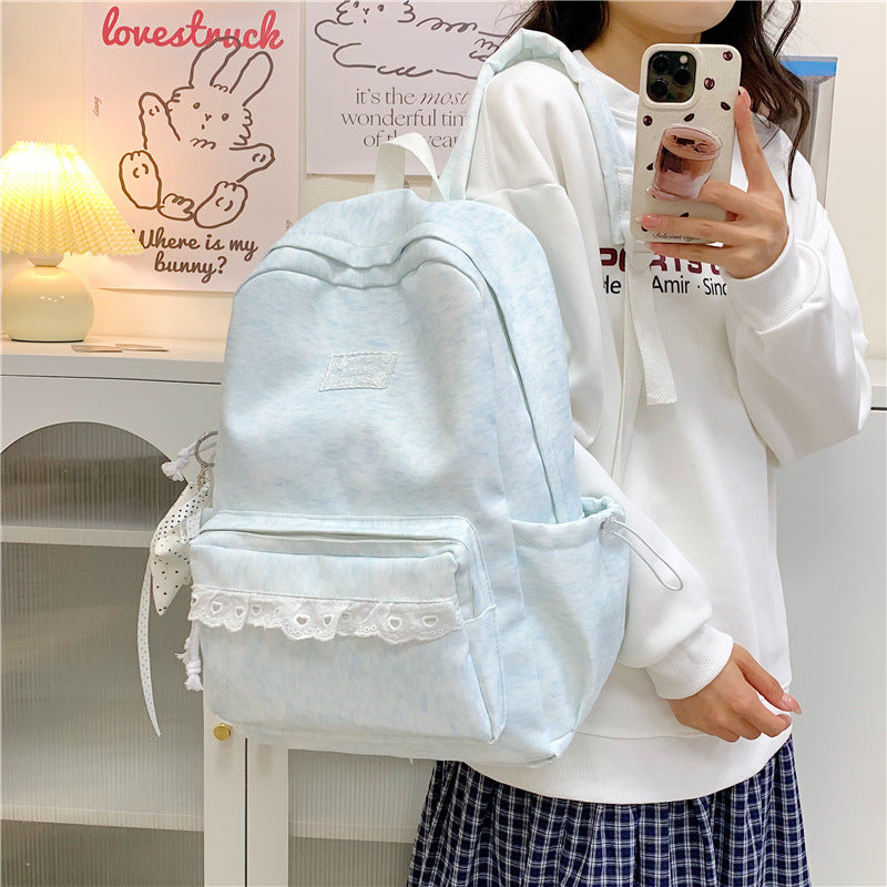 Korean Ins Style Large-Capacity Lace Campus Backpack