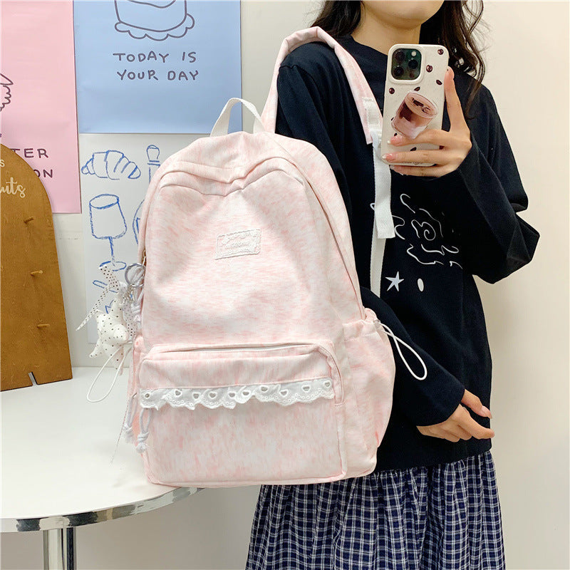 Korean Ins Style Large-Capacity Lace Campus Backpack