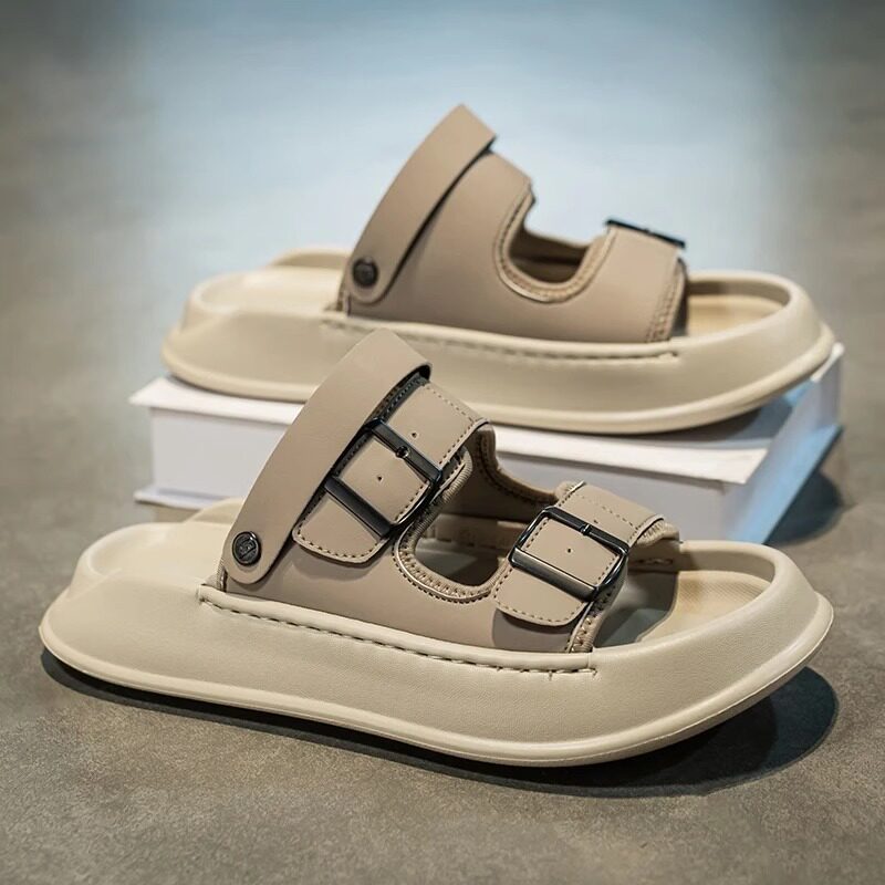 Men's Thick Sole Beach Sandals Non-Slip Casual Summer Shoes