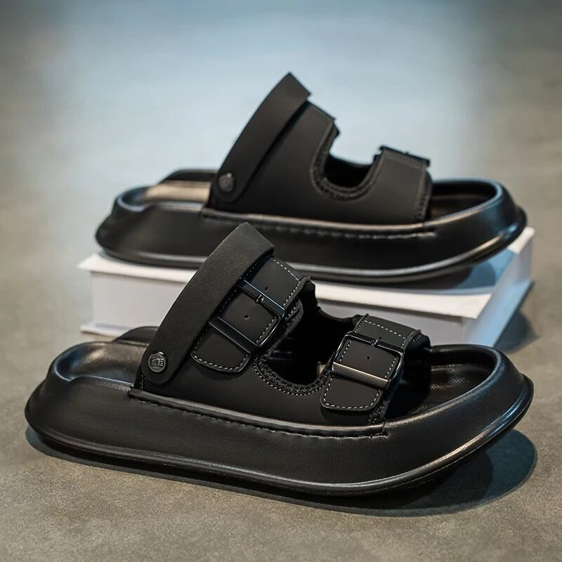 Men's Thick Sole Beach Sandals Non-Slip Casual Summer Shoes