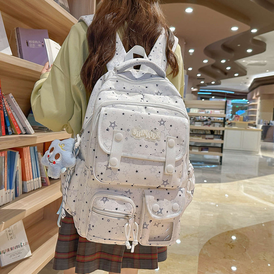 Girls' New Style Simple Multi-Pocket Fashionable School Bag