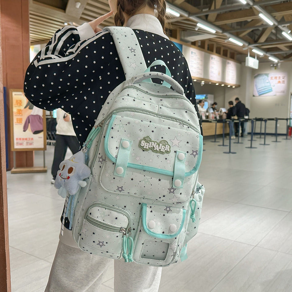 Girls' New Style Simple Multi-Pocket Fashionable School Bag
