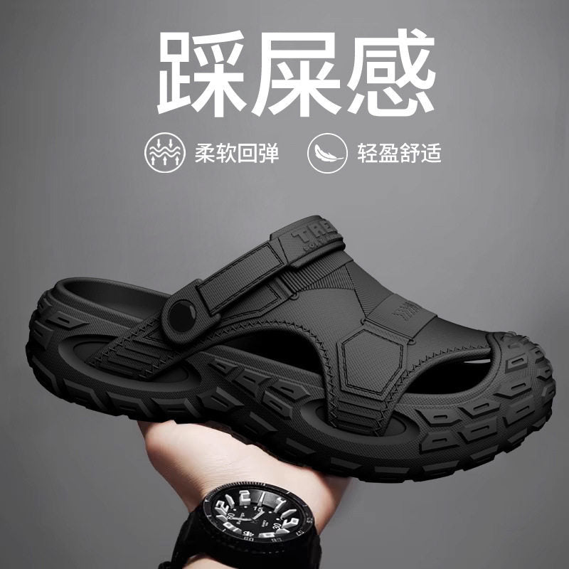 Men's Thick Sole Closed Toe Beach Clogs Non-Slip Sandals