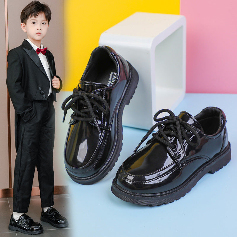 Boys Patent Leather Soft Sole School Performance Shoes British