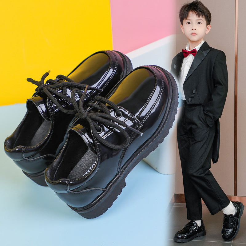 Boys Patent Leather Soft Sole School Performance Shoes British