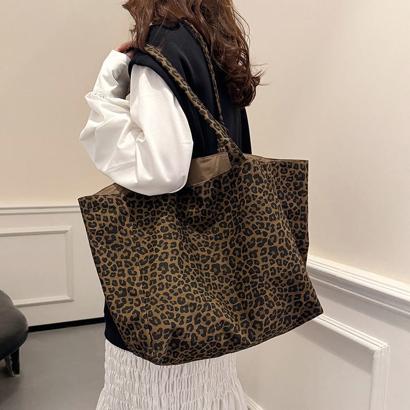 Leopard Print Large-Capacity Versatile Shoulder Tote Bag