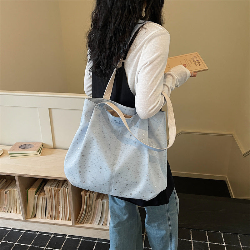 Korean Polka Dot Large-Capacity Shoulder Tote Bag