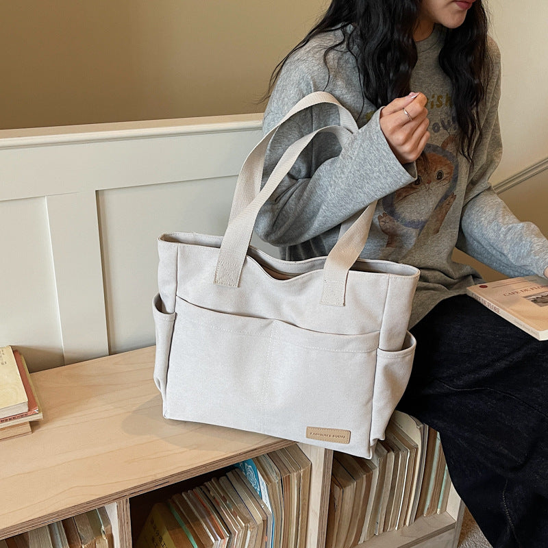 Artistic Fashion Large-Capacity Casual Canvas Shoulder Tote Bag