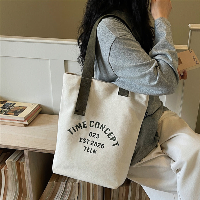 Casual Large-Capacity Canvas Commuting Tote Bag