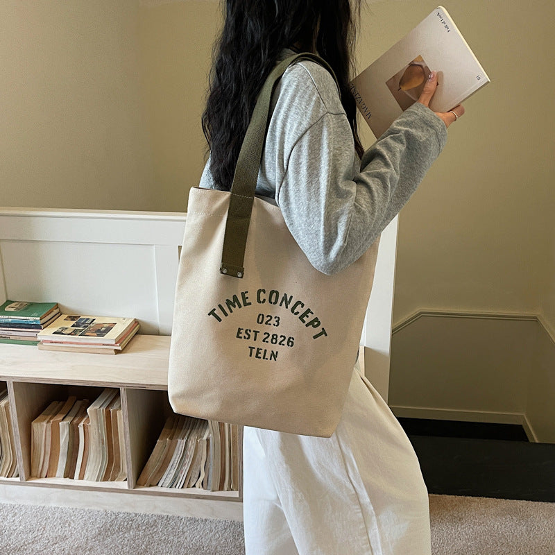 Casual Large-Capacity Canvas Commuting Tote Bag