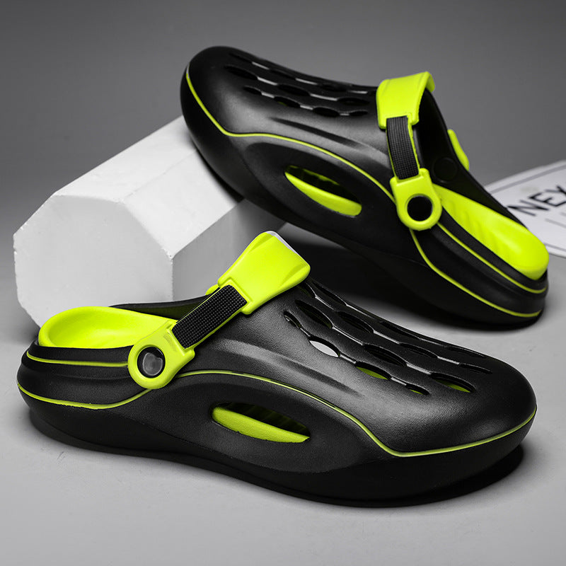 Unisex Two-Tone EVA Clogs Thick Sole Breathable Beach Sandals