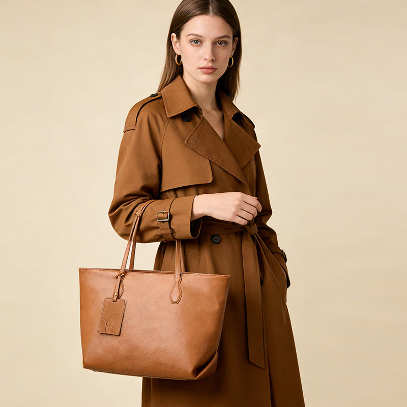 Women's New High-End Simple Large-Capacity Commuter Shoulder Tote