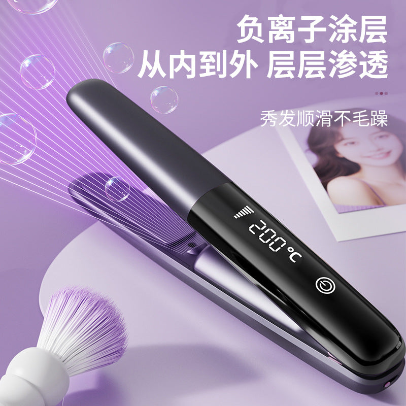 Wireless Touch Screen Mini Hair Straightener and Curler