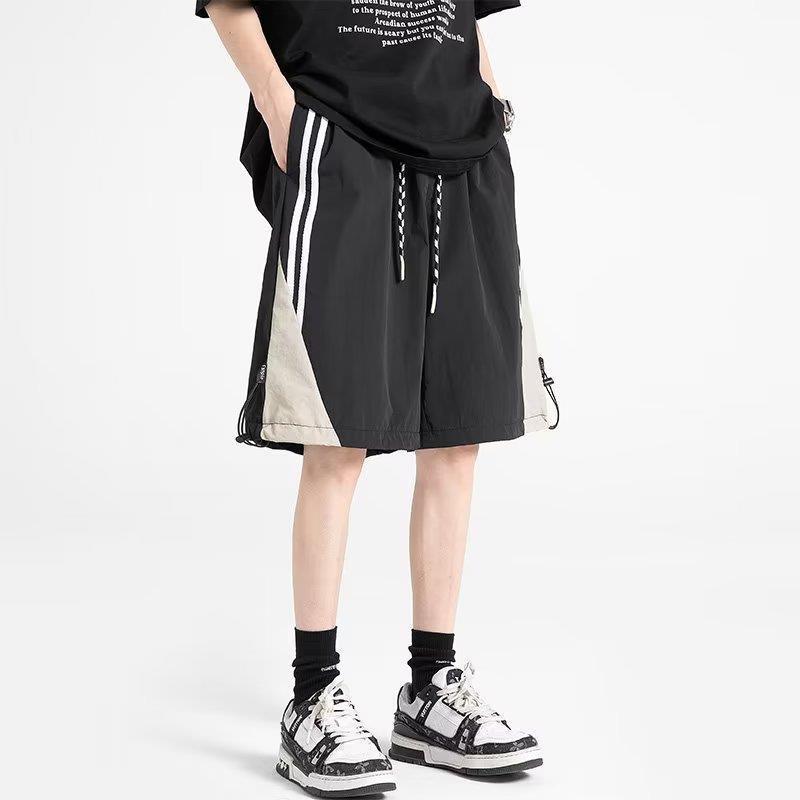 Men's American Style Color-Block Basketball Shorts – Loose Fit