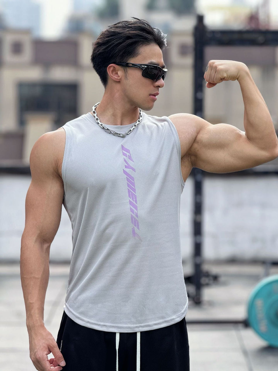 Men's Quick-Dry Mesh Sleeveless Fitness Vest for Training