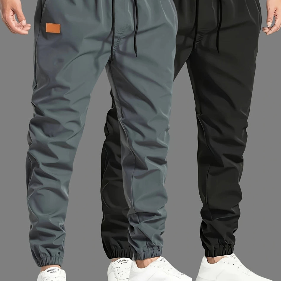 Men’s Loose Cargo Pants High Elastic Casual Straight Fit Trousers