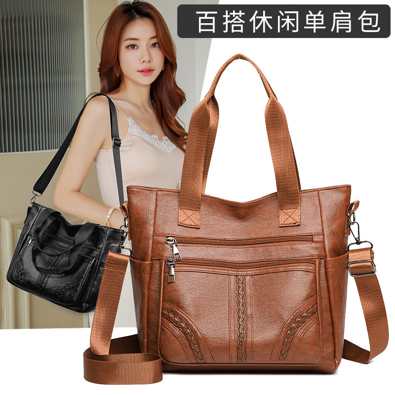 Women's Hot Style Multi-Layer Soft Leather Crossbody Mom Bag