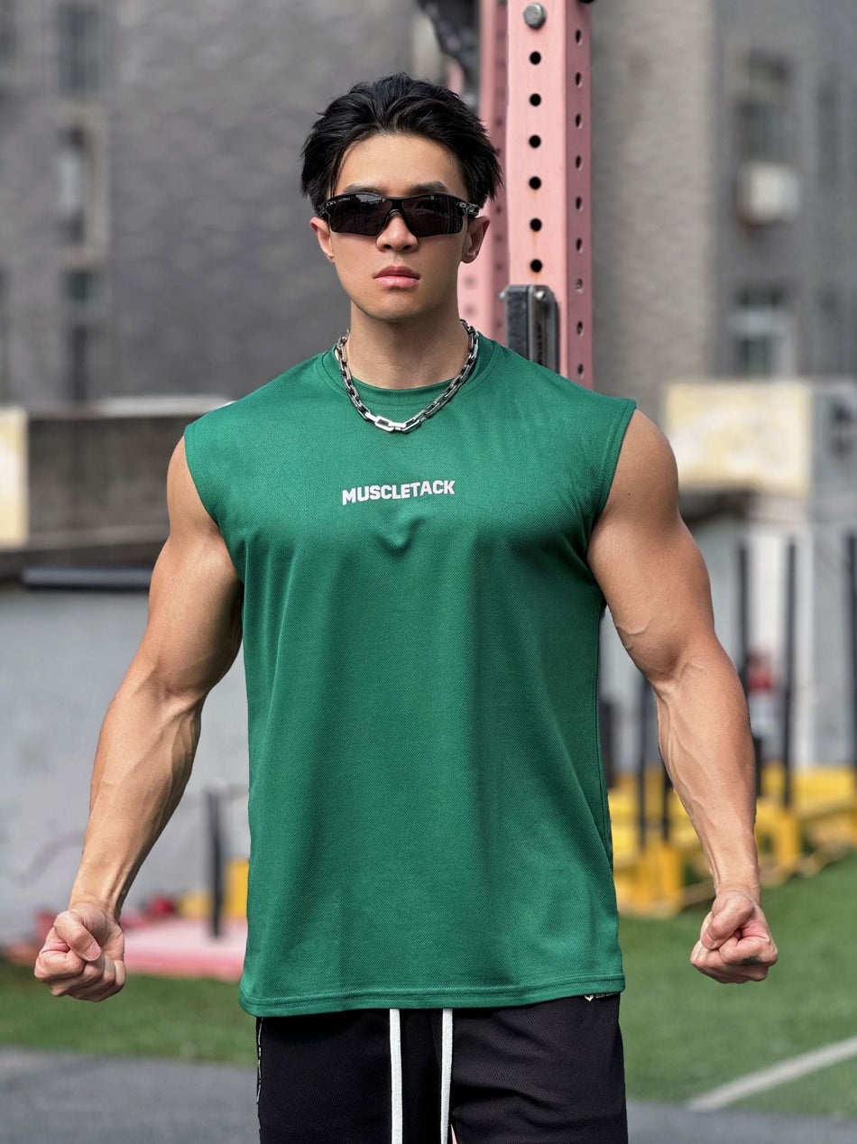 Men's Loose-Fit Wide Shoulder Training Tank for Running