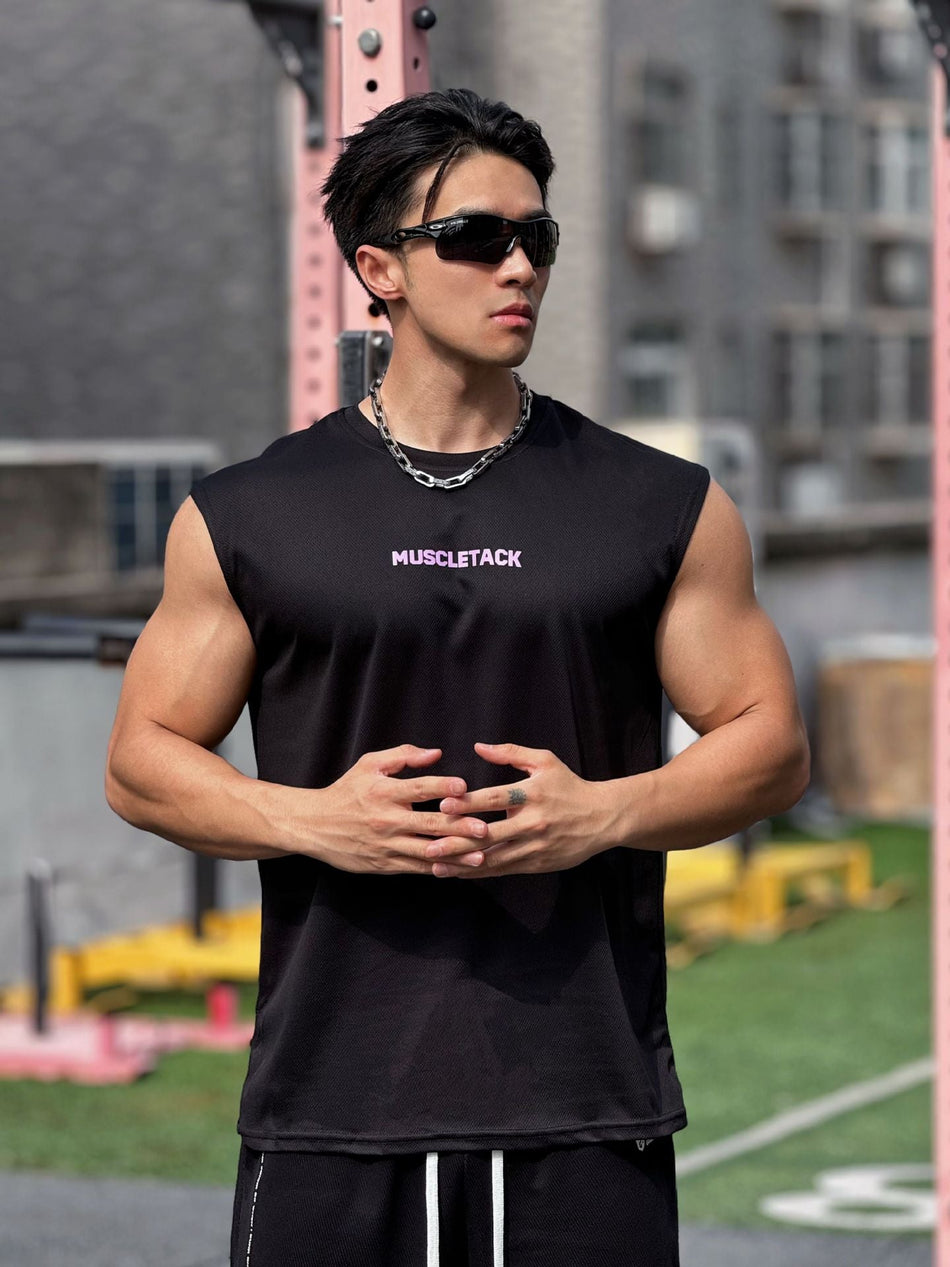 Men's Loose-Fit Wide Shoulder Training Tank for Running