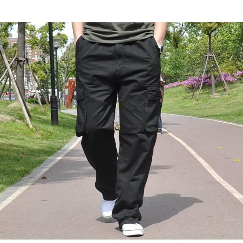 Men’s Plus Size Multi Pocket Cargo Overalls Casual Work Pants
